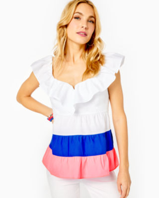 Emie Ruffle Babydoll Top, , large - Lilly Pulitzer