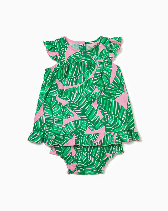 Cecily Infant Dress, Conch Shell Pink Lets Go Bananas, large - Lilly Pulitzer