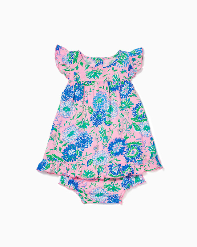 Cecily Infant Dress, Conch Shell Pink Rumor Has It, large - Lilly Pulitzer