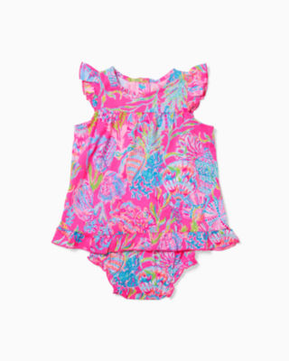 Cecily Infant Dress, Pink Isle Shell Me Something Good, large - Lilly Pulitzer