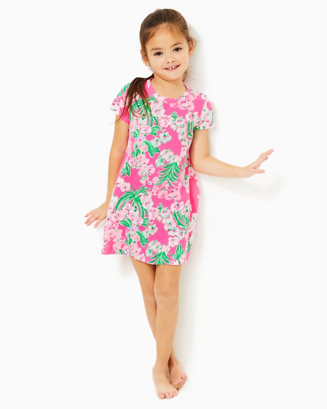 Girls Mini Cody Dress, Roxie Pink Worth A Look, large - Lilly Pulitzer