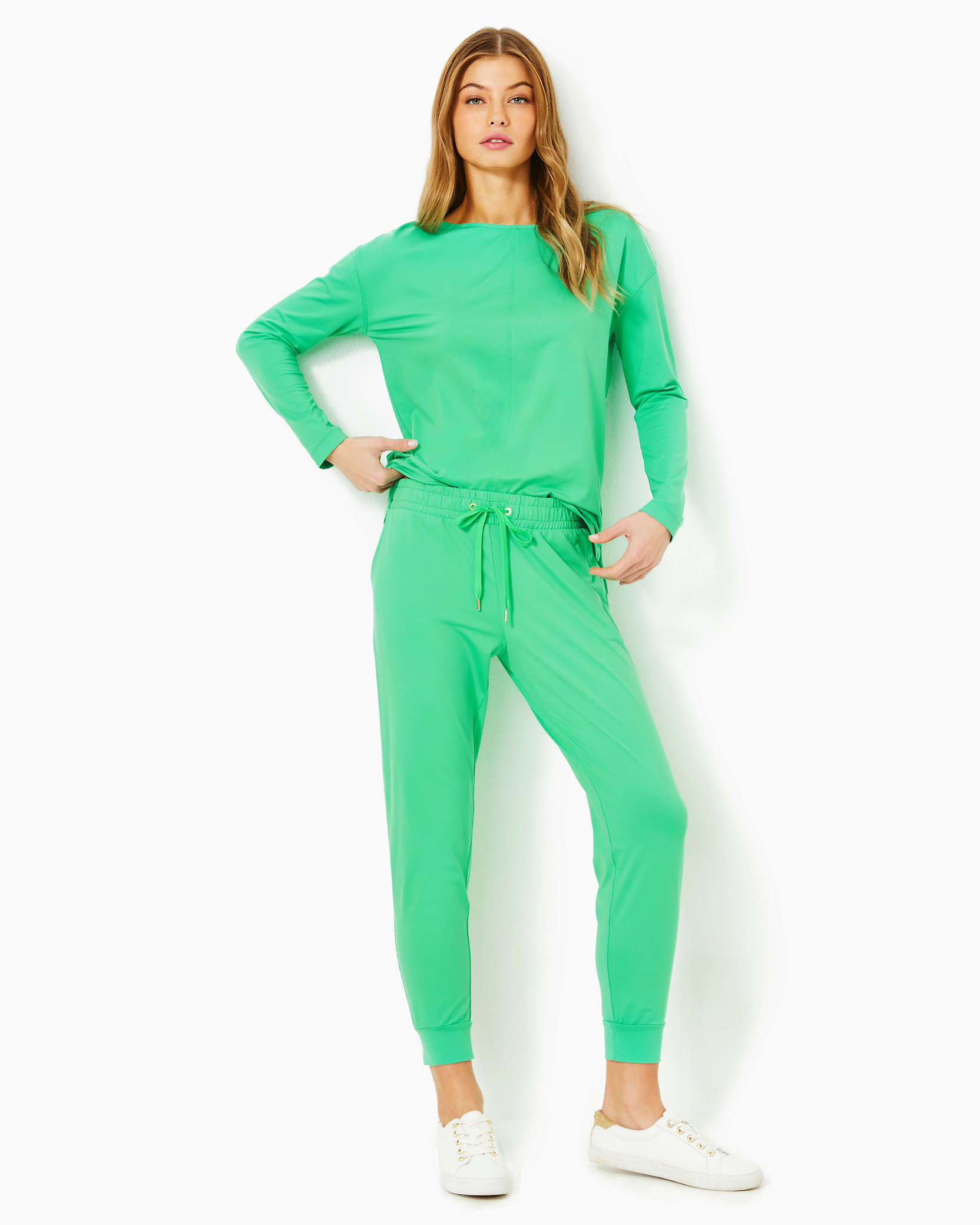 Shop Lilly Pulitzer Upf 50+ 27" Lillabeth Pant In Spearmint