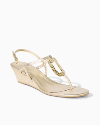 White and gold wedge sandals sale