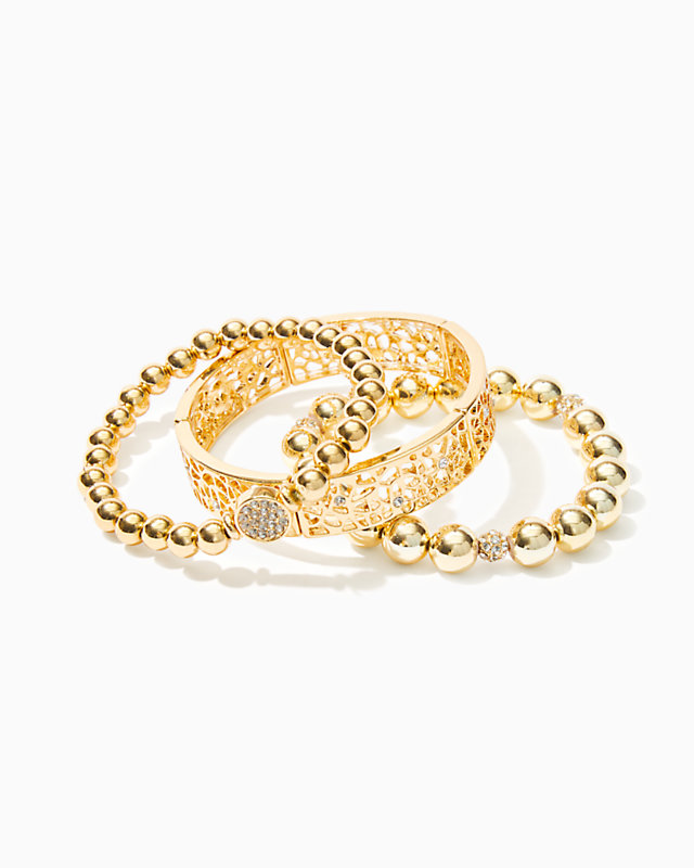 Devine Bracelet Set, Gold Metallic, large - Lilly Pulitzer