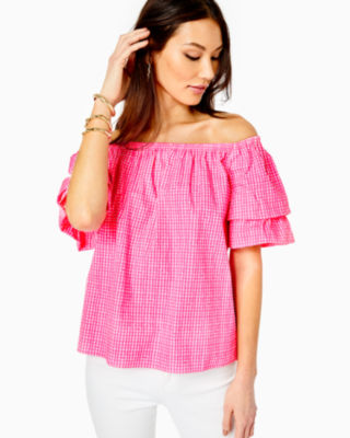 Lilly pulitzer off the shoulder top new arrivals