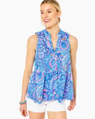 Novella Ruffle Top, , large - Lilly Pulitzer