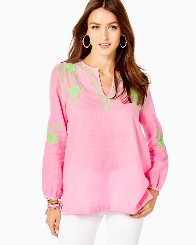 Coby Linen Tunic Top, , large - Lilly Pulitzer
