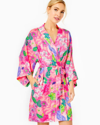 Elaine Satin Robe, , large - Lilly Pulitzer