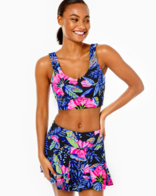 Lilly Pulitzer NWT UPF 50+ Luxletic Luisa Scallop Sports Bra Hosta Green  Size XL