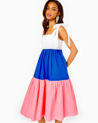 Lilly pulitzer pink and top blue dress