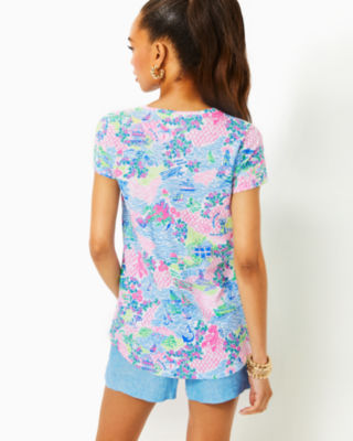 Shop Lilly Pulitzer Etta V-neck Top In Multi Lilly Loves Marthas Vineyard