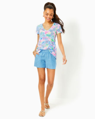 Shop Lilly Pulitzer Etta V-neck Top In Multi Lilly Loves Marthas Vineyard