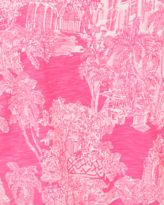 Shop Lilly Pulitzer Etta V-neck Top In Roxie Pink Pb Anniversary Toile
