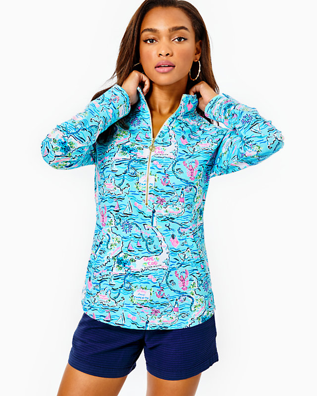 UPF 50+ Skipper Popover, Bali Blue Lilly Loves Cape Cod, large - Lilly Pulitzer