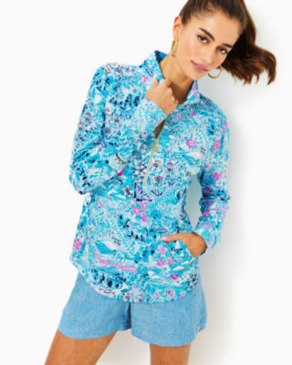 UPF 50+ Skipper Popover, Blue Peri Lilly Loves North Carolina, large - Lilly Pulitzer