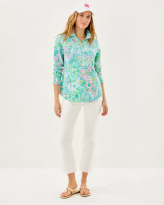 UPF 50+ Skipper Popover, Surf Blue Lilly Loves South Carolina, large image 3