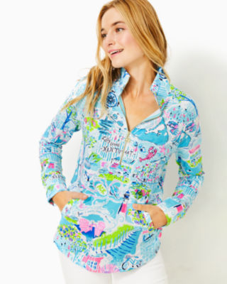 UPF 50+ Skipper Popover, Whisper Blue Lilly Loves Nantucket, large - Lilly Pulitzer