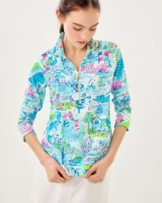 UPF 50+ Skipper Popover, Whisper Blue Lilly Loves Nantucket, large image 2
