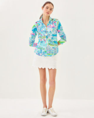 UPF 50+ Skipper Popover, Whisper Blue Lilly Loves Nantucket, large image 3