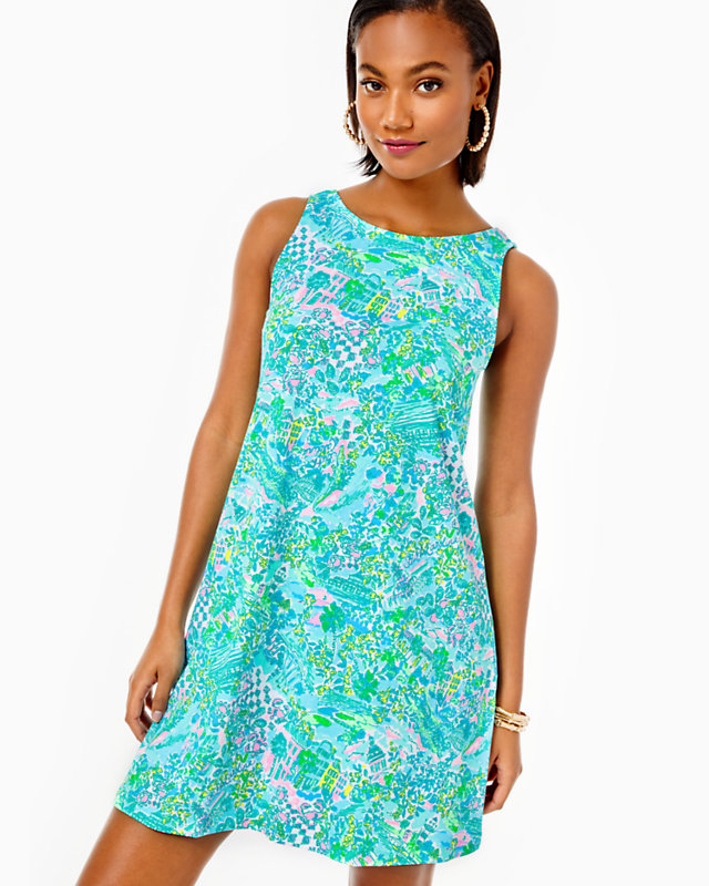 Kristen Swing Dress, Surf Blue Lilly Loves South Carolina, large - Lilly Pulitzer