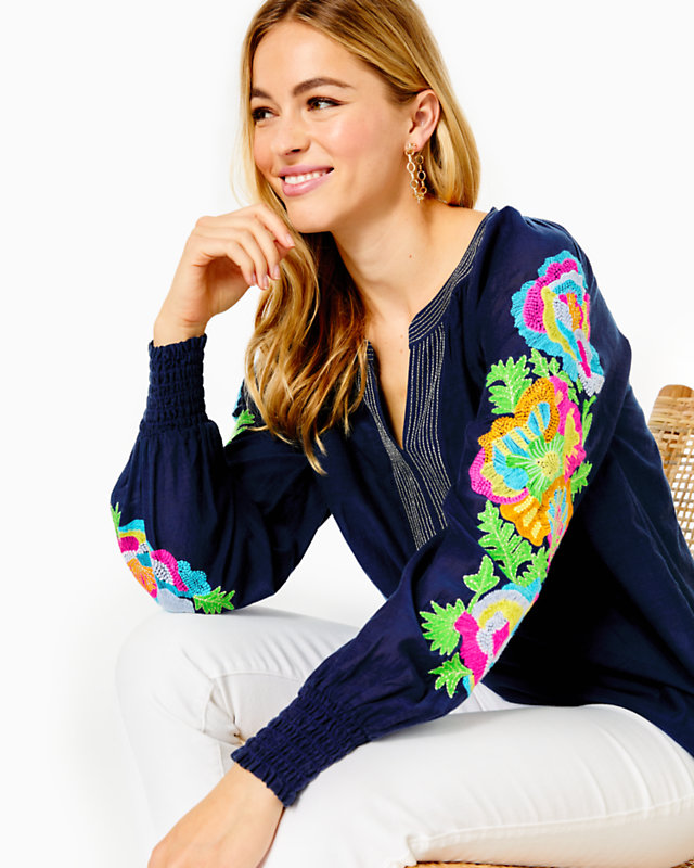 Sharise Embroidered Top, , large - Lilly Pulitzer