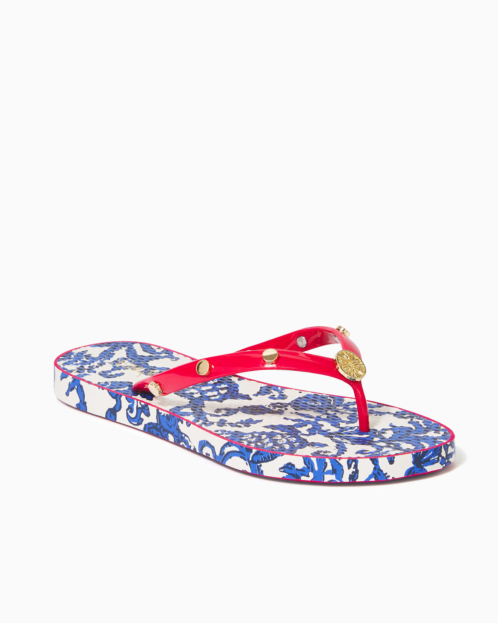 Lilly Pulitzer Pool Flip Flop In Deeper Coconut Ride With Me Shoe