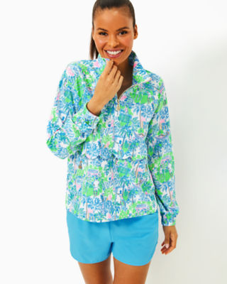 UPF 50+ Luxletic Tulia Performance Jacket, Orb Green Serving It Up, large - Lilly Pulitzer