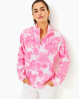 Frida Scallop Polo UPF 50 Plus – Splash of Pink - Your Lilly Pulitzer Store