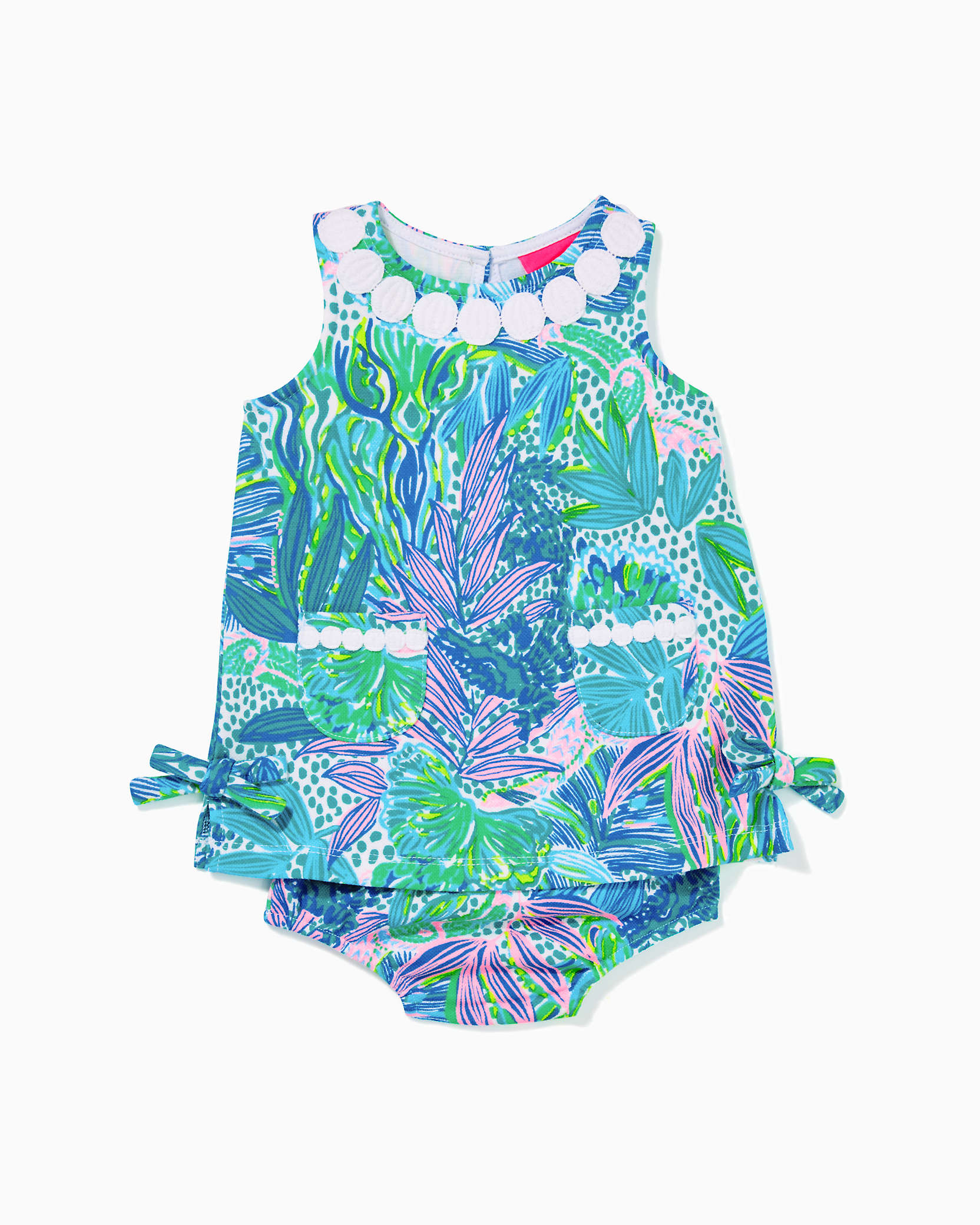 Lilly Pulitzer Baby Lilly Knit Shift Dress In Botanical Green Holiday In The Sun