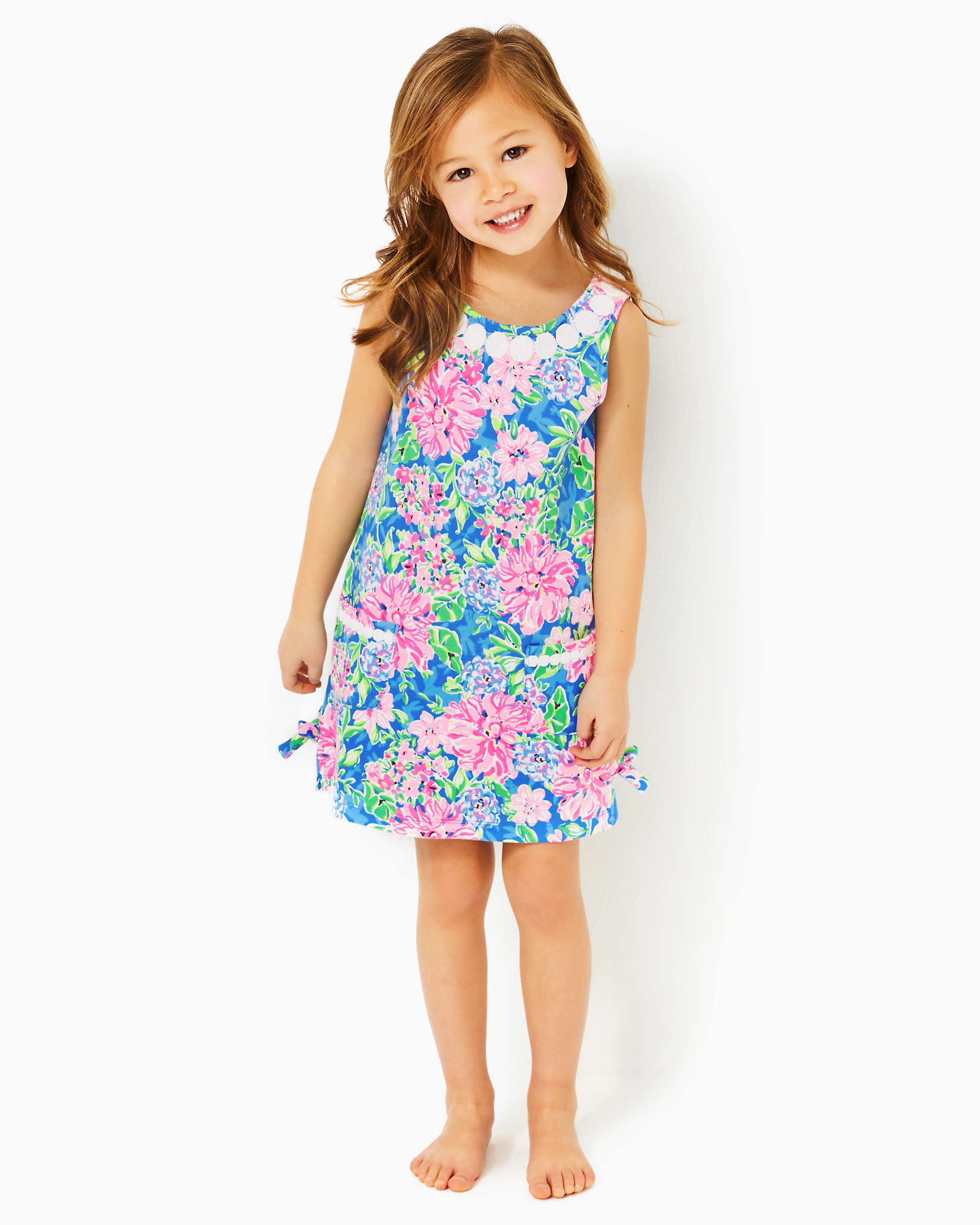 Shop Lilly Pulitzer Girls Little Lilly Knit Shift Dress In Multi Spring In Your Step