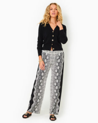 BAL HARBOUR STRETCH PALAZZO PANT, BREEZY AQUA BEST FRONDS FOREVER ENGINEERED PANT main image 1