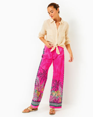 32" Bal Harbour Palazzo Pant, Multi Wild Side Engineered, large - Lilly Pulitzer