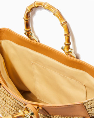 Greydon Straw Tote Bag, Natural, large image 4 - Lilly Pulitzer