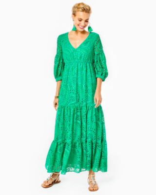 Lilly pulitzer green maxi dress sale