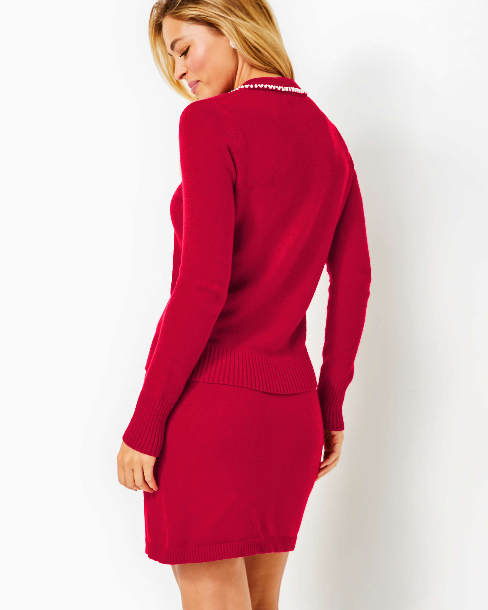 Shop Lilly Pulitzer Lizona Sweater Skirt In Poinsettia Red