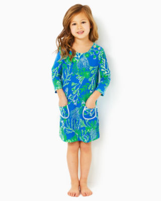 Girls Mackenzie Dress, Briny Blue A Bit Salty, large - Lilly Pulitzer