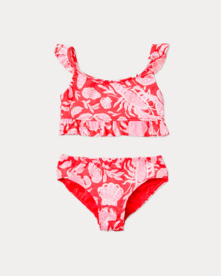 UPF 50+ Girls Chrissy Bikini Set, Cane Coral Crab Collab, large