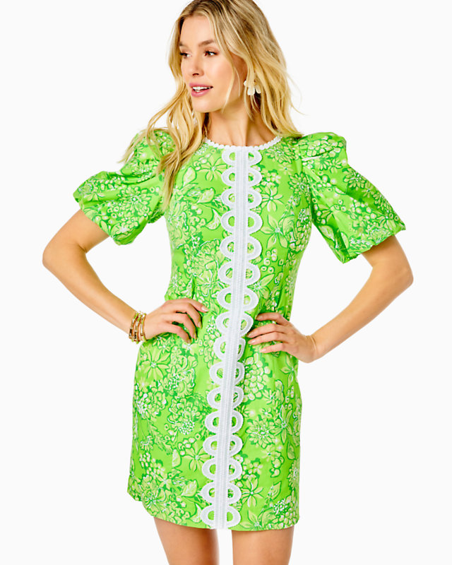 Alyce Elbow Sleeve Stretch Cotton Shift, , large - Lilly Pulitzer