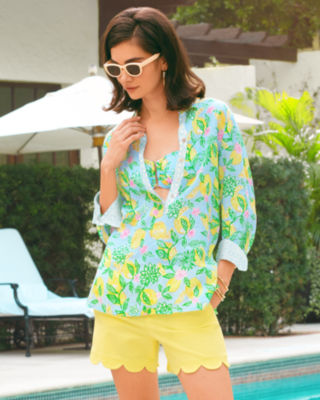 Riverlyn Pieced Print Tunic, Bluette Make Lemonade, large