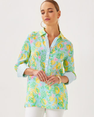 Riverlyn Pieced Print Tunic, Bluette Make Lemonade, large image 1