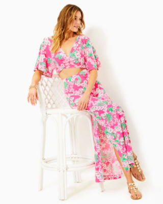 Minka Maxi Skirt Set, Roxie Pink Worth A Look, large - Lilly Pulitzer