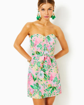Lilly Pulitzer Kylo Strapless Skirted Romper In Multi Via Amore Spritzer
