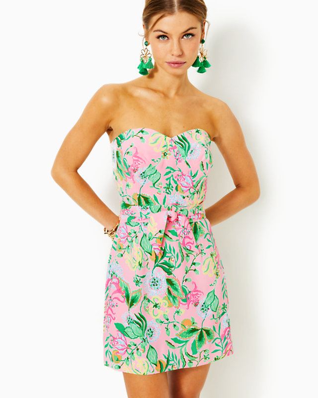 Kylo Strapless Skirted Romper, Multi Via Amore Spritzer, large - Lilly Pulitzer