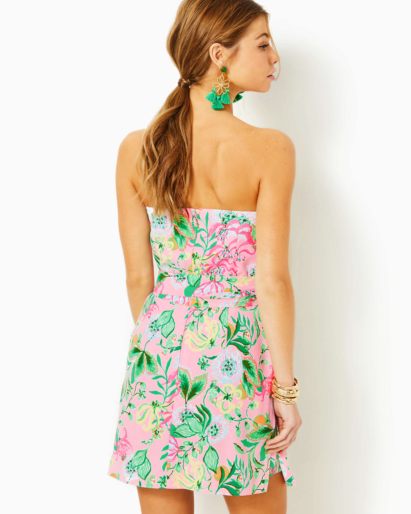 Shop Lilly Pulitzer Kylo Strapless Skirted Romper In Multi Via Amore Spritzer