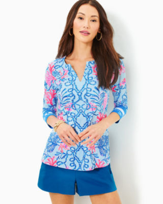 UPF 50+ ChillyLilly Karina Tunic, Multi Naut Today Engineered Chillylilly, large - Lilly Pulitzer