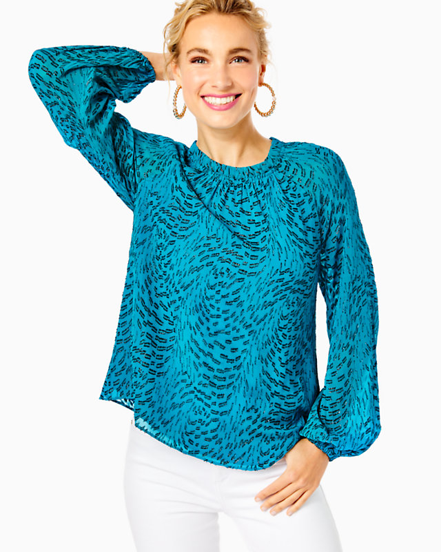 Caline Silk Top, , large - Lilly Pulitzer