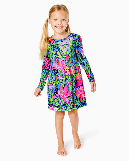 Lilly Pulitzer Kids' Girl's Mini Teigen Dress Size Medium, Festive Fantasy -  In Multicolor