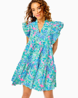 aldena ruffle sleeve cotton dress Lilly Pulitzer womens Aldena Ruffle Sleeve Cotton Dress, Multi a Cherry on  Top, XS : Amazon.co.uk: Fashion