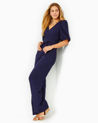 Navy Zip Back Sleeveless/Long Leg Jumpsuit, Wonsie