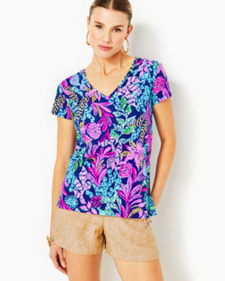 Lilly Pulitzer Meredith Tee In Aegean Navy Calypso Coast